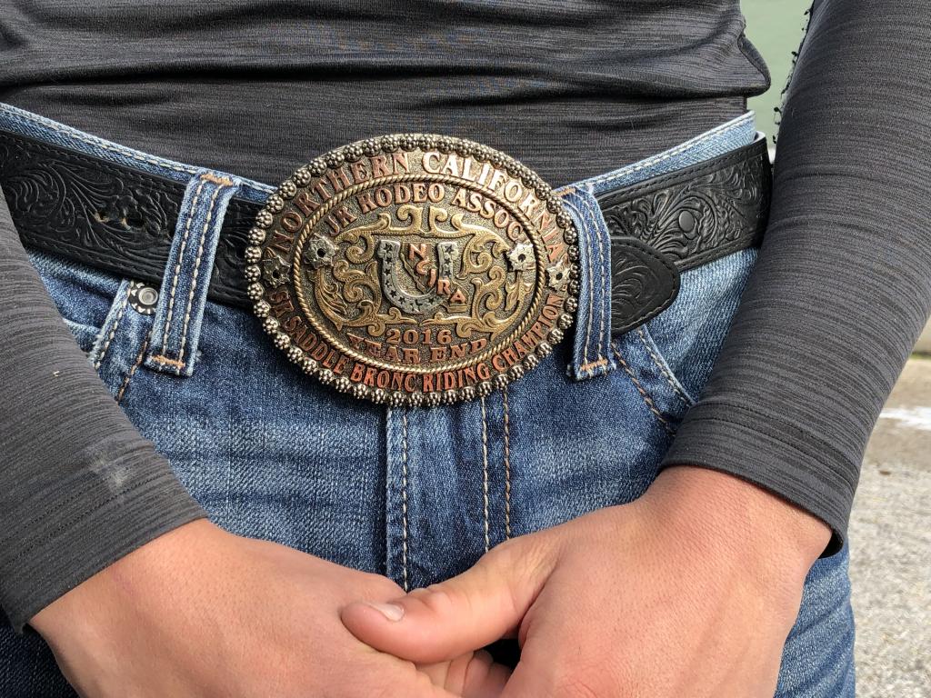 2016 Northern California Junior Rodeo Association Saddle Bronc Riding Champion Buckle. (Julie June Stewart photo)